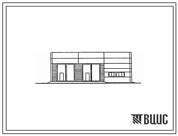 Фасады Типовой проект 801-6-41.87 Кормоприготовительный цех производительностью 15 т/ч для ферм по выращиванию и откорму молодняка крупного рогатого скота (на оборудовании КОРК-15А-10 без линии жома). Размеры здания - 12x18 м. Расчетная температура: -20, -30, -4
