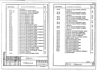 Состав альбома. Серия 3.820-62 УзлыВыпуск 1 Пояснительная записка. Габаритные схемы. Узлы. 