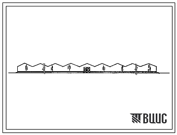 Фасады Типовой проект 810-1-13.86 Блок зимних почвенных теплиц площадью 6 га. В составе теплицы - вспомогательные помещения общей площадью 880 м2. Размеры теплицы - 3 (75x288,3) м. Расчетная температура: -30°С. Каркас теплицы - металлический; стены и покрытие –
