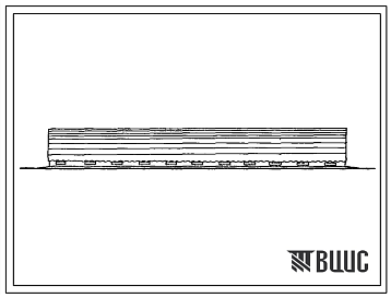 Фасады Типовой проект 812-1-50.84 Крытый ток для подработки зерна площадью 1000 м2 (в клееных стрельчатых арках). Предназначен для послеуборочной подработки на двух технологических линиях зерна озимых и яровых культур: прием, очистка, сортировка