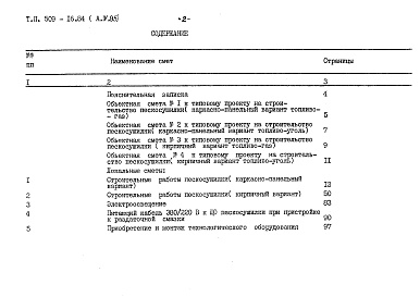 Состав альбома. Типовой проект 509-16.84Альбом 4.85 Сметы. Ведомости потребности материалов