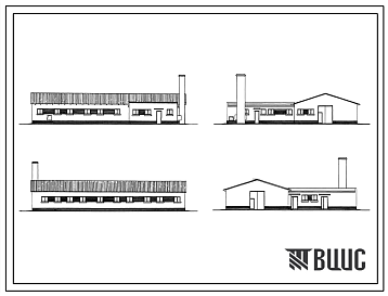 Фасады Типовой проект У.801-2-133.92 Коровник на 10 коров с законченным производственным циклом