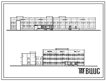 Фасады Типовой проект 252-2-12с Главный корпус родильного дома на 130 коек. Гинекологическое отделение и женская консультация