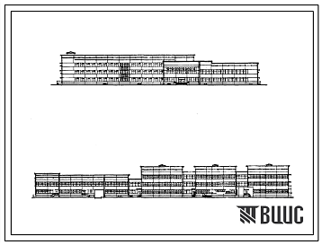 Фасады Типовой проект 252-1-73с Главный корпус психиатрической больницы на 500 коек, в каркасно-панельных конструкциях серии ИИС-04, для строительства в 4 климатическом районе сейсмичностью 7 и 8 баллов