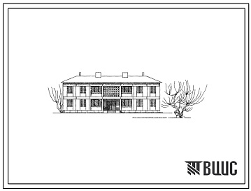 Фасады Типовой проект 163-211-2 Двухэтажное общежитие из крупных блоков для рабочих и служащих на 52 места для строительства в 4А климатическом подрайоне Туркменской ССР