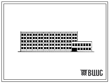 Фасады Типовой проект 111-88-6 5-этажное общежитие на 395 мест для строительства в Белорусской ССР.