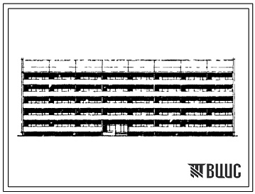 Фасады Типовой проект 151-104-49/1 Пятиэтажный односекционный до для малосемейных на 74 квартиры (однокомнатных 1Б-74). Для строительства во 2Б и 2В климатических подрайонах Латвийской ССР