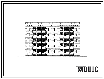Фасады Типовой проект 1А-450-015с/1 Пятиэтажная блок-секция рядовая с торцевыми окончаниями на 20 квартир (трехкомнатных 3А-5, 3Б-5, четырехкомнатных 4А-10). Для строительства в 4 климатическом районе Армянской ССР сейсмичностью 7 и 8 баллов