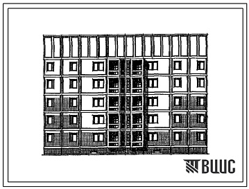 Фасады Типовой проект 97-0399м.13.89 Блок-секция 5-этажная 16-квартирная рядовая широтная 3-3-4-5 (для строительства в пос. Синегорье и других районах Магаданской области)
