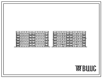 Фасады Типовой проект 105-012с Пятиэтажная 20 квартирная блок-секция 5Б.4Б — 4Б.5Б (рядовая, торцовая левая, правая).