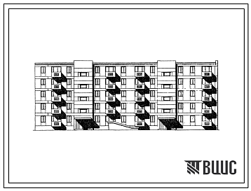 Фасады Типовой проект 114-022с Пятиэтажная двухсекционная 34 квартирная блок-секция 2Б.2Б.5А.-1Б.2Б.2Б.2Б. торцовая из крупных блоков.