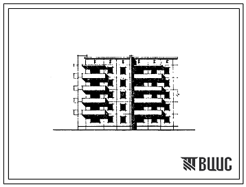 Фасады Типовой проект 97-042 Пятиэтажная блок-секция угловая левая на 20 квартир (двухкомнатных 2Б-11; трехкомнатных 3Б-4; четырехкомнатных 4Б-5).