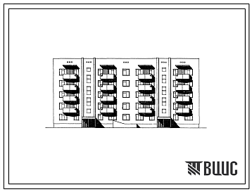 Фасады Типовой проект 114-011с/1 Пятиэтажная блок-секция двухсекционная торцевая на 30 квартир (двухкомнатных 2Б-20, трехкомнатных 3Б-5, четырехкомнатных 4Б-5) со стенами из кирпича. Для строительства в районах сейсмичностью 8 баллов