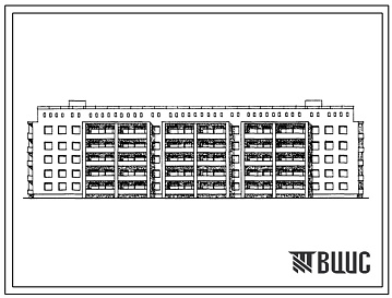 Фасады Типовой проект 114-132-11с/1 Пятиэтажный четырехсекционный 50-квартирный жилой дом.