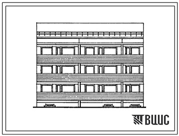 Фасады Типовой проект 104-077.13.88 Трехэтажная блок-секция полносборная рядовая на 6 квартир. Для Латвийской ССР