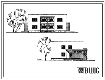 Фасады Типовой проект 114-12-64/73 Двухэтажный четырехквартирный дом с трехкомнатными квартирами для строительства в Белорусской ССР