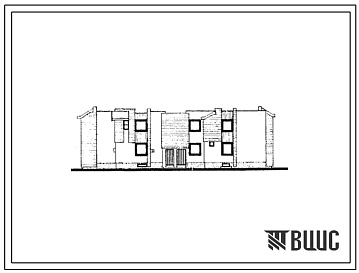 Фасады Типовой проект 114-212-3 Двухэтажный жилой дом на восемь квартир (однокомнатных 1Б — 2, двухкомнатных 2Б — 4, трехкомнатных 3Б — 2). Для строительства в районах Литовской ССР.