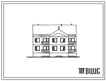Фасады Типовой проект 104-083.13.88 Двухэтажная блок-секция рядовая на 6 квартиры. Для Латвийской ССР