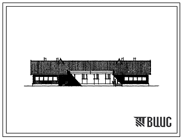 Фасады Типовой проект 183-47-13с/1 Одноэтажный двухквартирный жилой дом с четырехкомнатными квартирами (перекрытие деревянное) с упрощенным инженерным оборудование для индивидуальных застройщиков