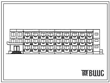 Фасады Типовой проект 241-4-79с.86 Спальный корпус в крупнопанельных конструкциях серии 1.090.1-2с на 104/160 мест для туристических баз и баз отдыха