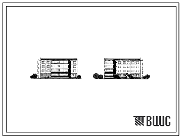 Фасады Типовой проект 76-013СП/1 Четырехэтажная блок-секция на 20 квартир (1Б.1Б.2Б-2Б.3Б) торцовая левая.