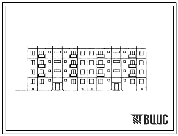 Фасады Типовой проект 127-08С/1 Четырехэтажная крупнопанельная рядовая блок-секция на 16 квартир (трехкомнатных 3А-8, 3Б-4; пятикомнатных 5А-4).