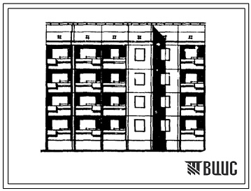 Фасады Типовой проект 94-071/1 Четырехэтажная блок-секция рядовая левая с торцевыми окончаниями на 12 квартир (двухкомнатных 2Б-4, трехкомнатных 3А-4, 3Б-4). Для строительства в районах с обычными геологическими условиями и просадочными грунтами