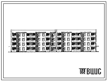 Фасады Типовой проект 134-77-160с.13.90 4-этажный 56-квартирный жилой дом со стенами из кирпича для престарелых граждан и инвалидов (для строительства в Узбекской ССР)