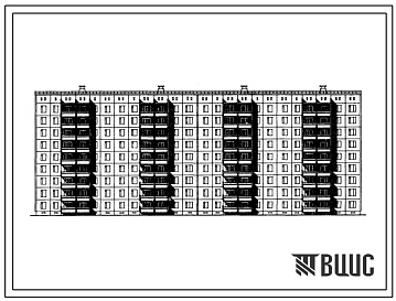 Фасады Типовой проект 111-105-113с.86 Дом 9-этажный 4-секционный 108-квартирный крупнопанельный