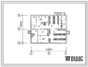 Фасады Типовой проект П-4-120(264-20-91сп.13.86) Хозяйственно-бытовые помещения в подвале сельсовета на 6 рабочих мест, (убежище на 120 человек, размеры убежища 14,4м на 12м, режимы вентиляции 1,2).