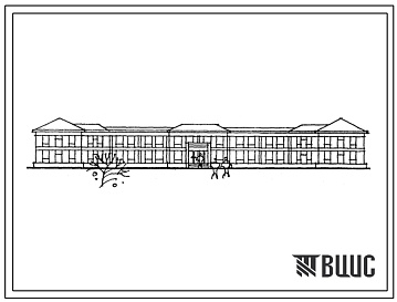 Фасады Типовой проект 223-1-519с.13.86 Неполная средняя школа на 9 классов (345-360 учащихся) со стенами из крупных легкобетонных блоков (для Грузинской ССР)