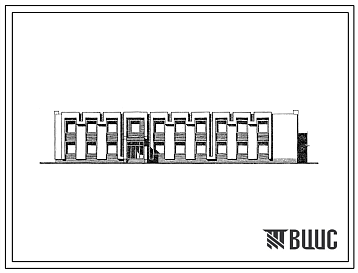 Фасады Типовой проект 224-6-012с.23.88 Блок-пристройка для реконструкции действующих школ. Тип 2. Для Молдавской ССР