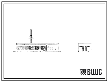 Фасады Типовой проект 224-9-8  Хозяйственная постройка для школ на 320, 480 и 640 учащихся.