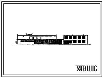Фасады Типовой проект 264-12-8 Блокированное здание: клуб с универсальным залом на 225 мест с административным зданием типа I. Для строительства во II строительно-климатической зоне.