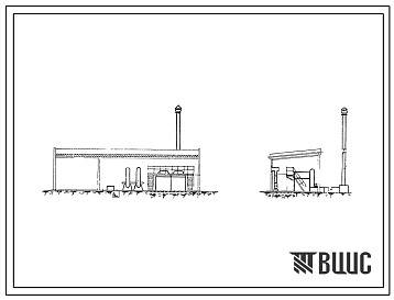 Фасады Типовой проект 903-1-32  Отопительная котельная закрытого типа на 2 водогрейных котла «Универсал-6» , поверхностью нагрева по 37,4 м?. Топливо  дрова и крупнокусковые отходы. Теплоноситель  вода.
