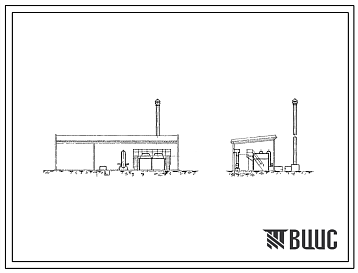 Фасады Типовой проект 903-1-33  Отопительная котельная закрытого типа на 2 водогрейных котла «Энергия-6» поверхностью нагрева по 42,4 м.кв.. Топливо  дрова и крупнокусковые отходы. Теплоноситель  вода.