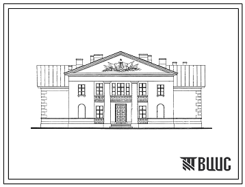 Фасады Типовой проект 183 Сельский клуб с залом на 150 мест. Стены из кирпича.