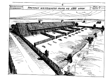 Состав альбома. Типовой проект 142-61Альбом 1 Здания для содержания КРС на 100,200 голов. Свинарники шалашного типа на 400-700 и 800-1100 голов, свинарник-полуземлянка (логовище) на 500,1000, 2000 голов. Птичники шалашного типа на 1000,1500,3000 кур, 2000 уток, 500 гусей. Птичник-полуземлянк