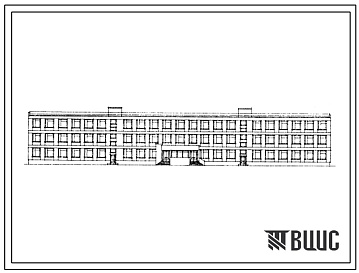 Фасады Типовой проект 233-1-140.13.86 Универсальный учебный корпус техникума и ПТУ на 720 учащихся (для Казахской ССР)
