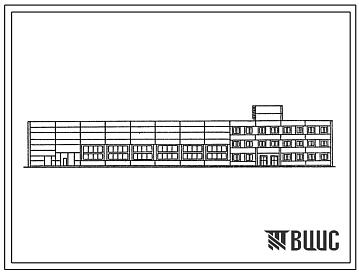 Фасады Типовой проект 232-9-20.87 Участок сборки-разборки горношахтного оборудования и аппаратуры учебного полигона для горных профтехучилищ, техникумов и учебно-курсовых комбинатов