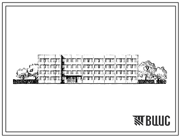 Фасады Типовой проект 232-1-106 Учебный корпус профтехучилища на 960 учащихся. Для строительства в 1В климатическом подрайоне, 2 и 3 климатических районах
