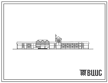 Фасады Типовой проект 231-01-171.89 Профтехучилище на 360 учащихся (строительно-технологическая схема). Здание двухэтажное. Стены из однослойных керамзитобетонных панелей по серии 1.090.1-1.