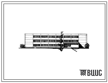 Фасады Типовой проект 232-1-74с Универсальный учебный корпус техникумов и профтехучилищ на 480 учащихся, в конструкциях серии ИИС-04, для строительства в 4Б, 4В климатических подрайонах сейсмичностью 7 и 8 баллов