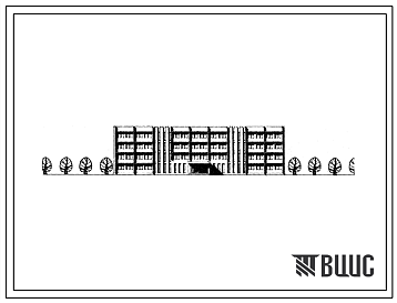 Фасады Типовой проект 232-1-81с Универсальный учебный корпус для профтехучилищ на 1200 учащихся, в конструкциях серии ИИС-04. Для строительства в 4А и 4Г климатических подрайонах сейсмичностью 7 и 8 баллов
