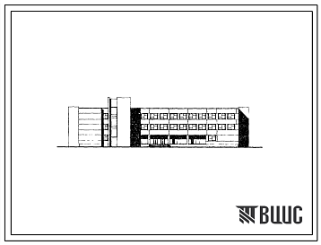 Фасады Типовой проект 232-1-83 Универсальное здание профтехучилища и техникума на 960 учащихся, в конструкциях серии ИИ-04, для строительства в 1В климатическом подрайоне, 2 и 3 климатических районах