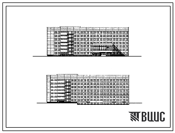 Фасады Типовой проект 232-3-10 Морфологический корпус медицинского института на 2400 студентов. Для строительства в IВ климатическом подрайоне, II и III климатических районах.