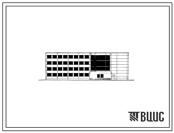 Фасады Типовой проект 232-1-57 Универсальный корпус теоретических занятий для учебного комбината на 400 ученических мест. Для строительства во 2А 2Б, 2В, 3А, 3Б и 3В климатических подрайонах. Стены из керамзитобетонных панелей.