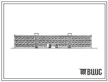 Фасады Типовой проект 233-2-48 Универсальное здание учебного корпуса техникума и профтехучилища на 720 учащихся. Для строительства в IВ климатическом подрайоне, II и III климатических районах.