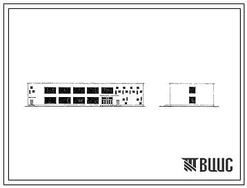 Фасады Типовой проект 234-2-7 Учебно-производственная мастерская (Тип 1) универсального техникума на 960 учащихся (машиностроительного профиля) для строительства во 2 и 3 строительно-климатических зонах.