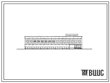 Фасады Типовой проект 234-1-26м Общественно-бытовой корпус профессионально-технического училища на 480 учащихся для строительства в 1 строительно-климатической зоне, в районах с вечномерзлыми грунтами.